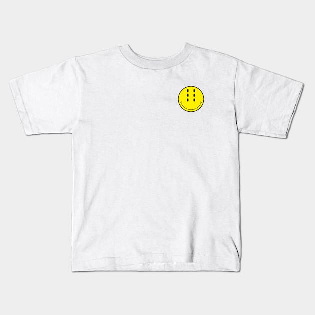 Six-Eyed Smiley Face, Front and Back Kids T-Shirt by Niemand